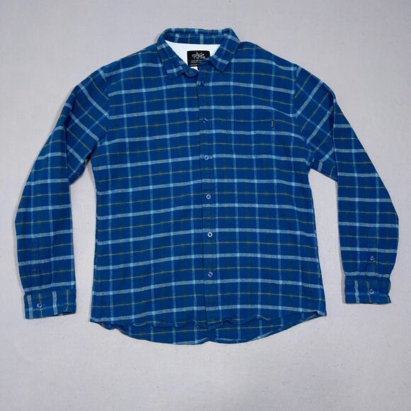 Tank Farm & Co. Teen XXL Blue Plaid Long Sleeve Button Down Flannel Shirt - Picture 1 of 11